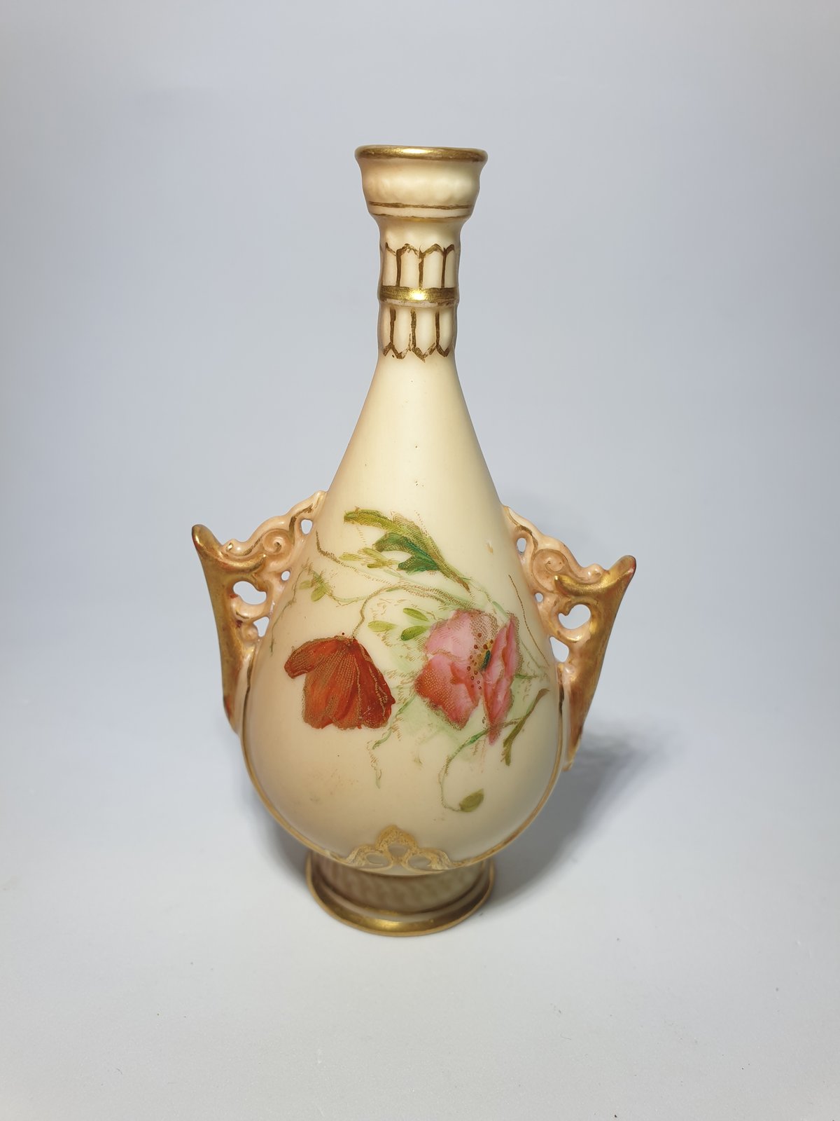 Royal Worcester Miniature Pierced Handle Vase #2 | TwoJays Antiques